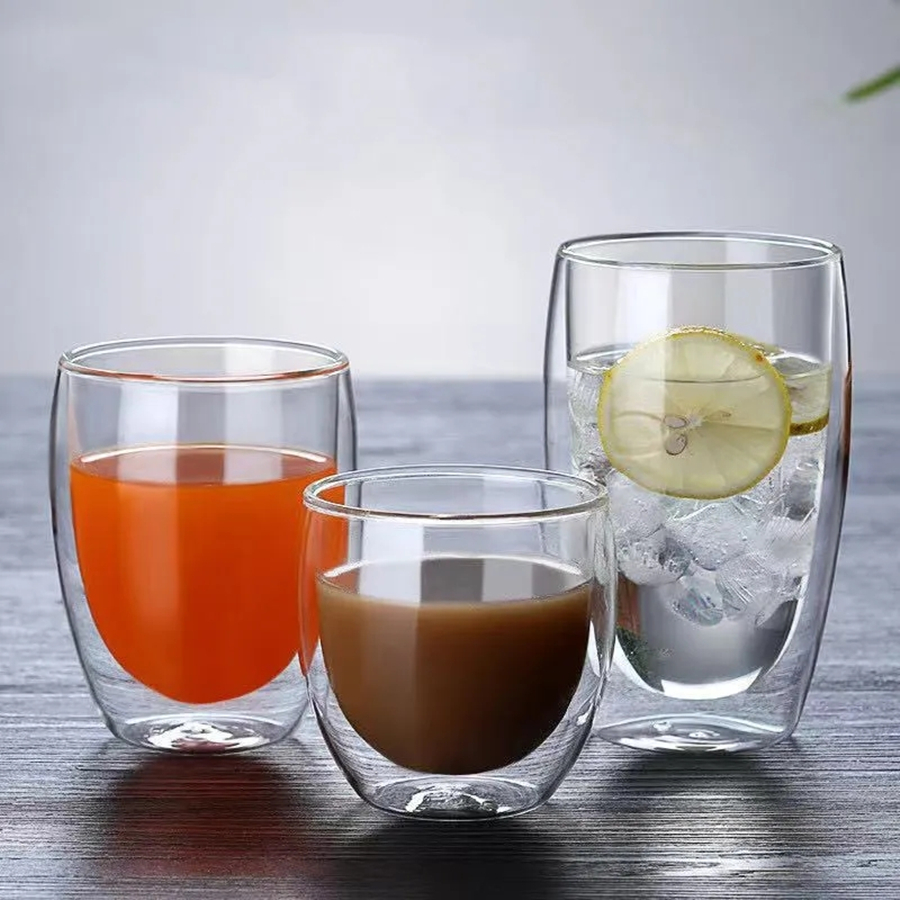 Dubbelwandige glazen beker warmte-isolatie transparante handgemaakte theedrankbekers MINI whiskyglazen espresso koffiemok