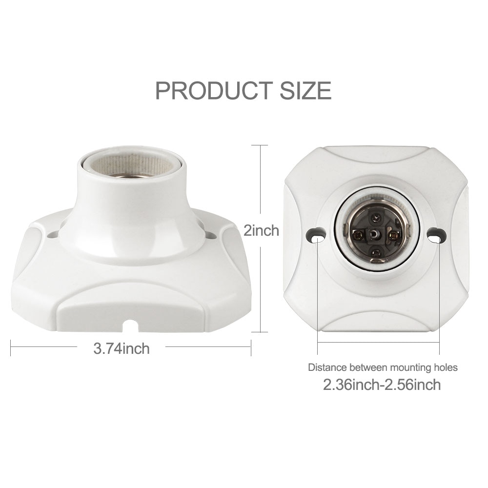 E27 Lamp Base Socket Lamp Holder Adapter Connector Round Screw For LED Light Bulb For Hallway Living Room White Lamp Holder