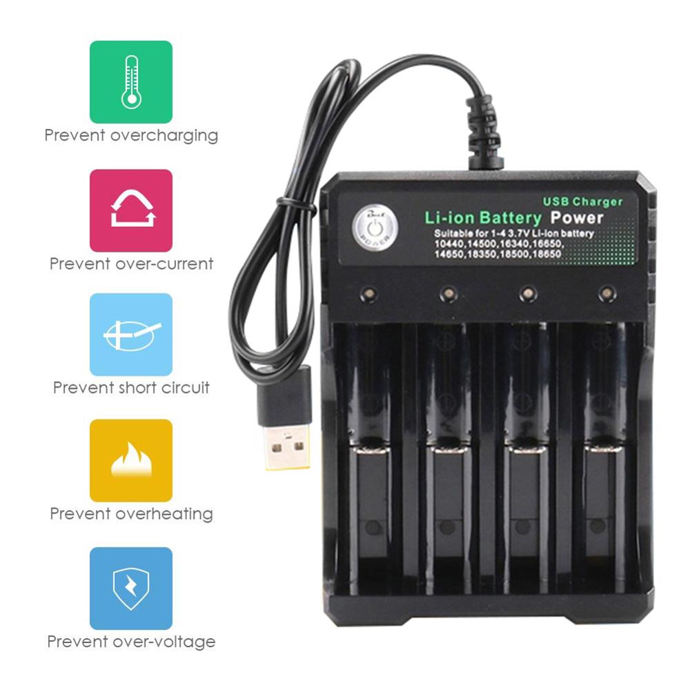 3.7 V 18650 Lader Lithium Ion Batterij Usb Onafhankelijke Opladen Draagbare 18350 16340 14500 Batterij Lader