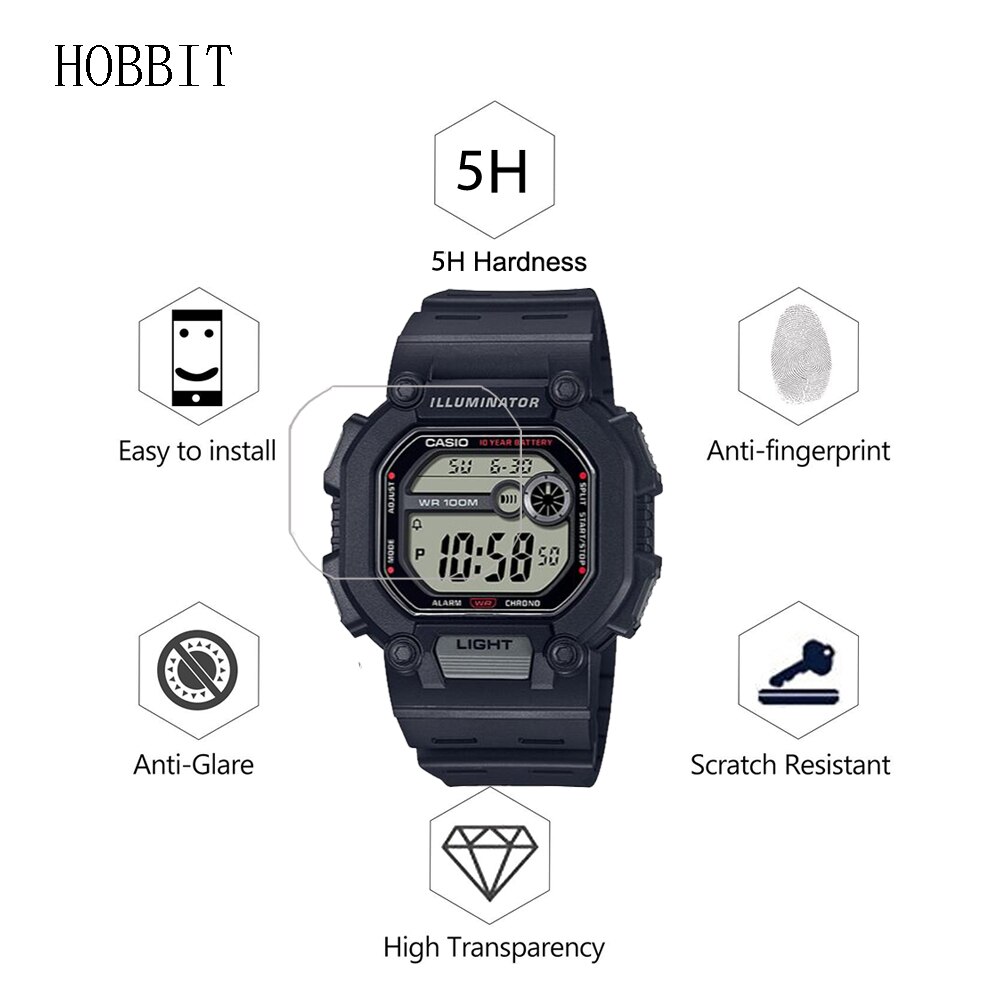 3Pcs 0.15mm Nano Explosion-proof Screen Protector For Casio W-737H W737H 1A2 1A 2A Smart Watch HD Clear Anti-Scratch LCD Film