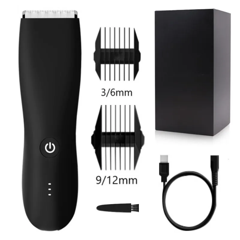 Body Hair Trimmer Shaver For Men Ball Trimmer For Groin Pubic Replaceable Ceramic Blade Groomer Electric Razor Waterproof Clippe: Red