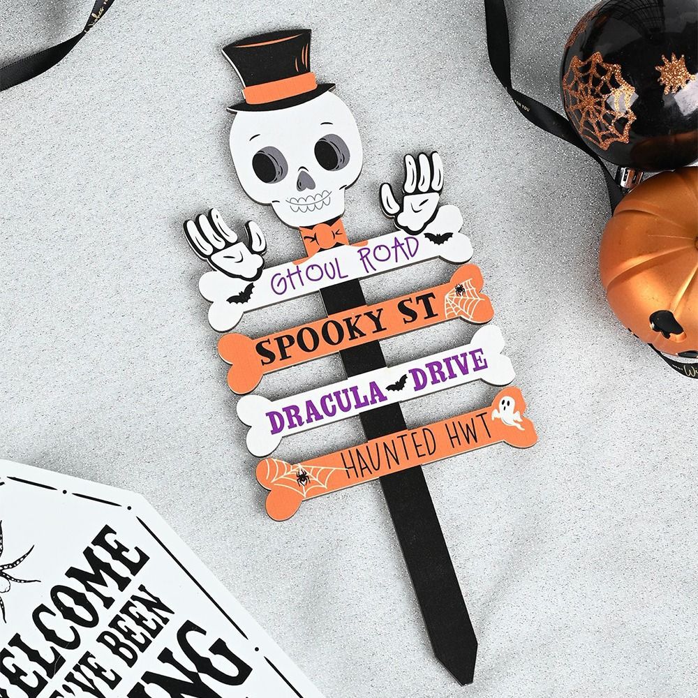 Drewniane Tabliczki Ogrodowe w Stylu klasyczny, Trwałe, Dekoracyjne Tabliczki na Halloween robić Ogrodu, Świąteczne Ozdobne Wkładki robić Ziemi, Akcesoria Ogrodowe