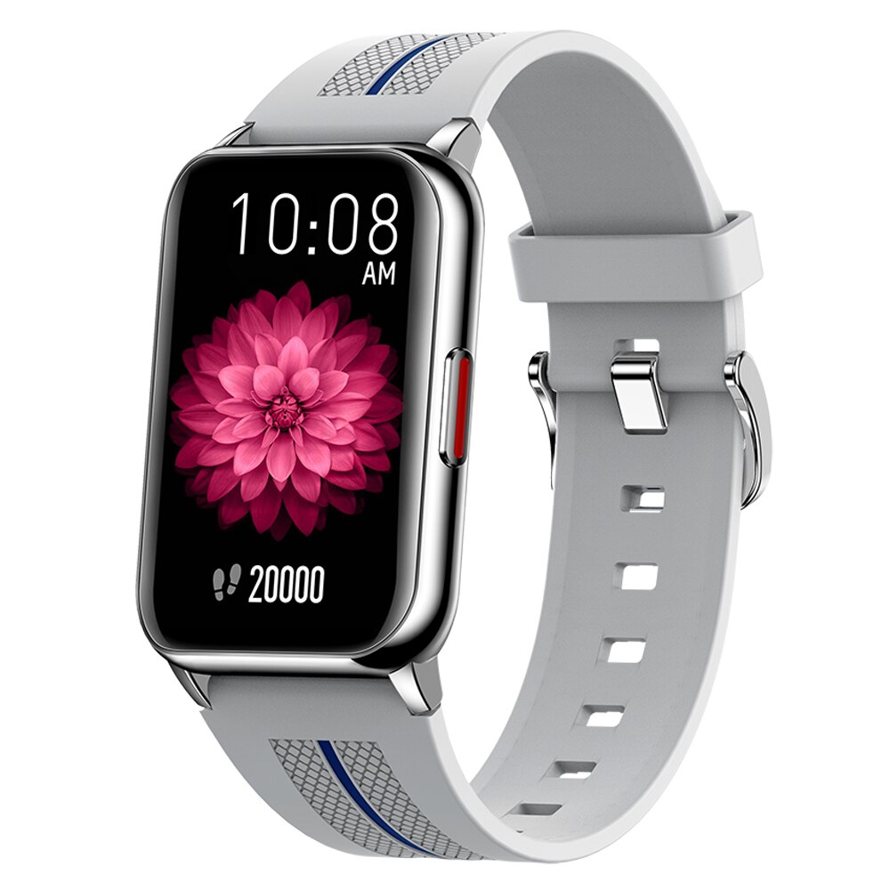 Damen  h76 smart-armbänder mit blutdruck- und herzfrequenzmesser, herren  ip68 wasserdichte schrittzähler-sportuhren und fitness-tracker: Silber
