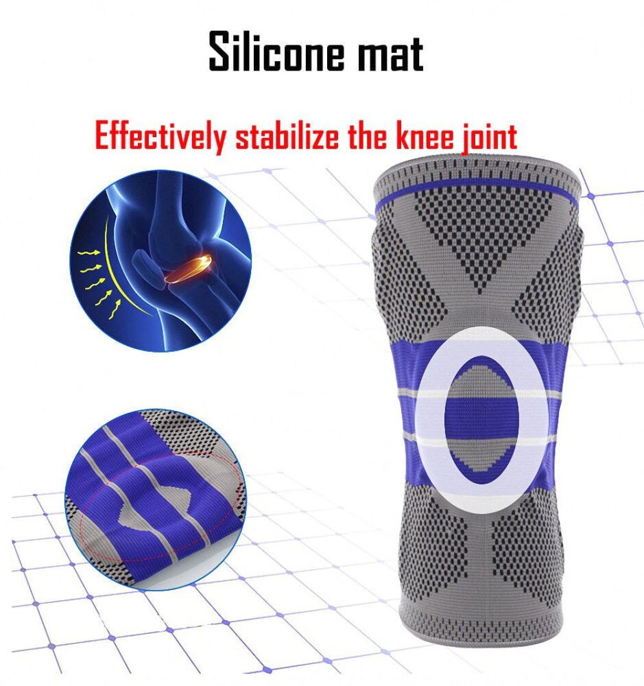 Enkele Fitness Hardlopen Fietsen Knie Ondersteuning Braces Elastische Nylon Sport Knie Pad Sleeve-Sized M (Grijs)