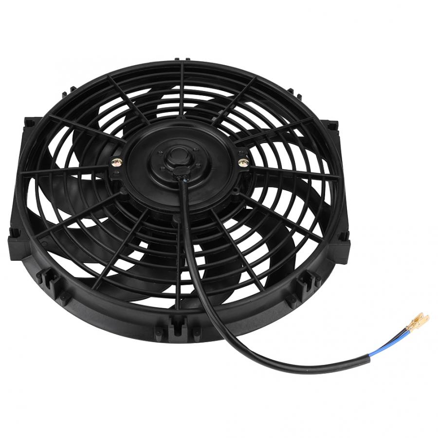 Car Slim Push Pull Electric Engine Cooling Fan 12V with Mounting Kit 12 inch Universal