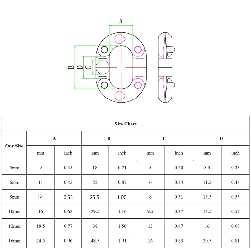 1Piece Steels Marine Grade Ship Anchors Chain Link Metal Ship Anchors Chain Link Connector Part Link Split Connectings