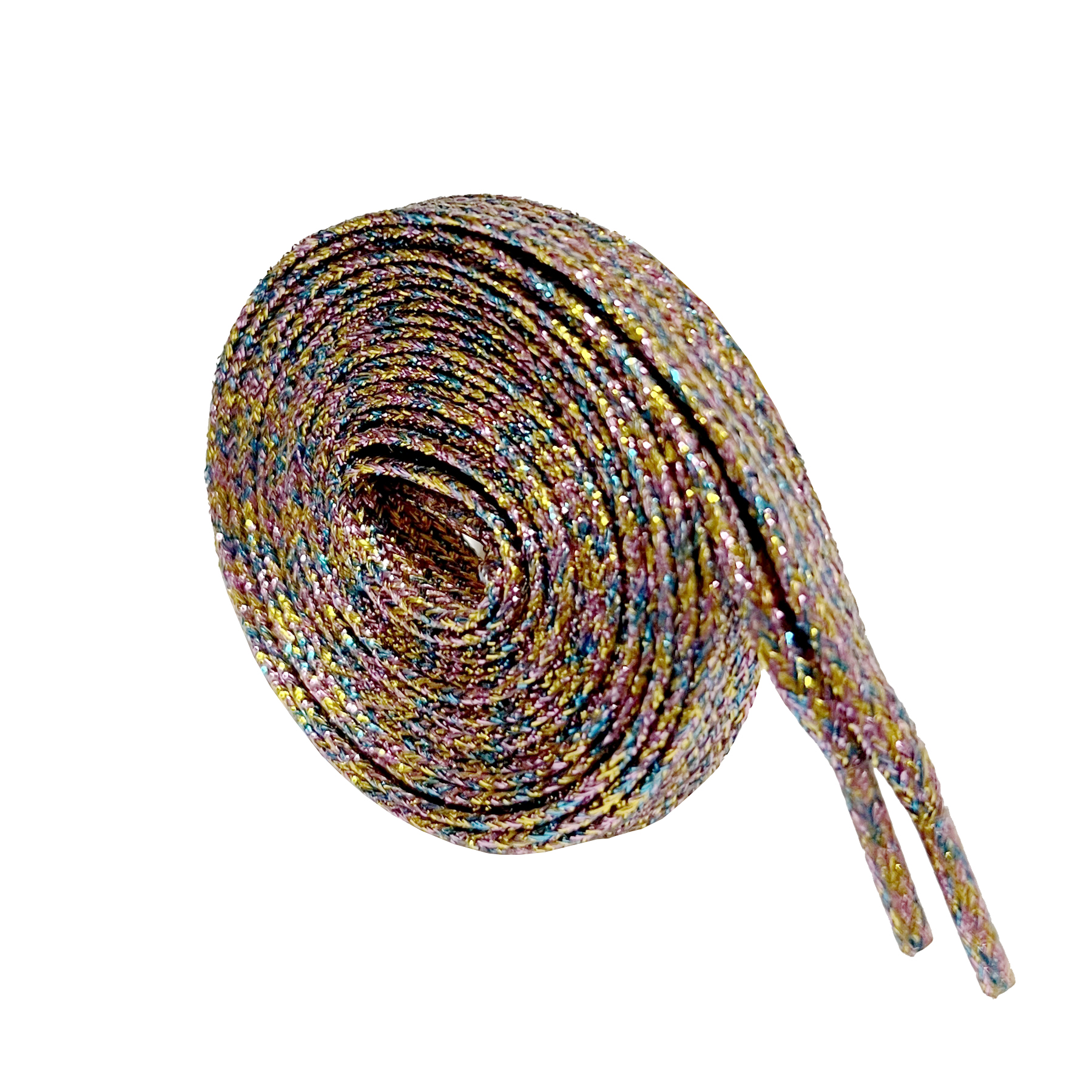 Lacets métalliques scintillants de 115 CM de Long, cordons de chaussures plats scintillants: mixed