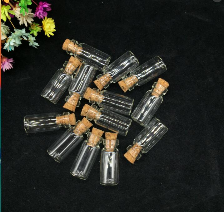 100x Leuke Mini Glazen Flessen met Kurk Wens Fles Flesjes Jars 10x28mm Decoratie Ambachten kleine fancy hangers