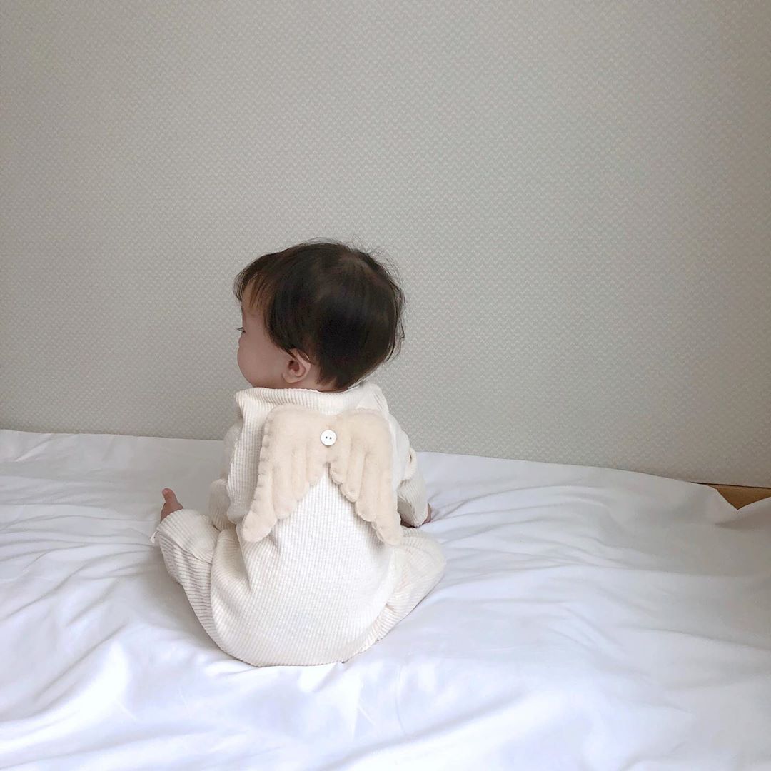 Herfst baby jongens romper baby engelenvleugel kruipkleding baby katoenen lange mouw jumpsuit peuter meisje romper