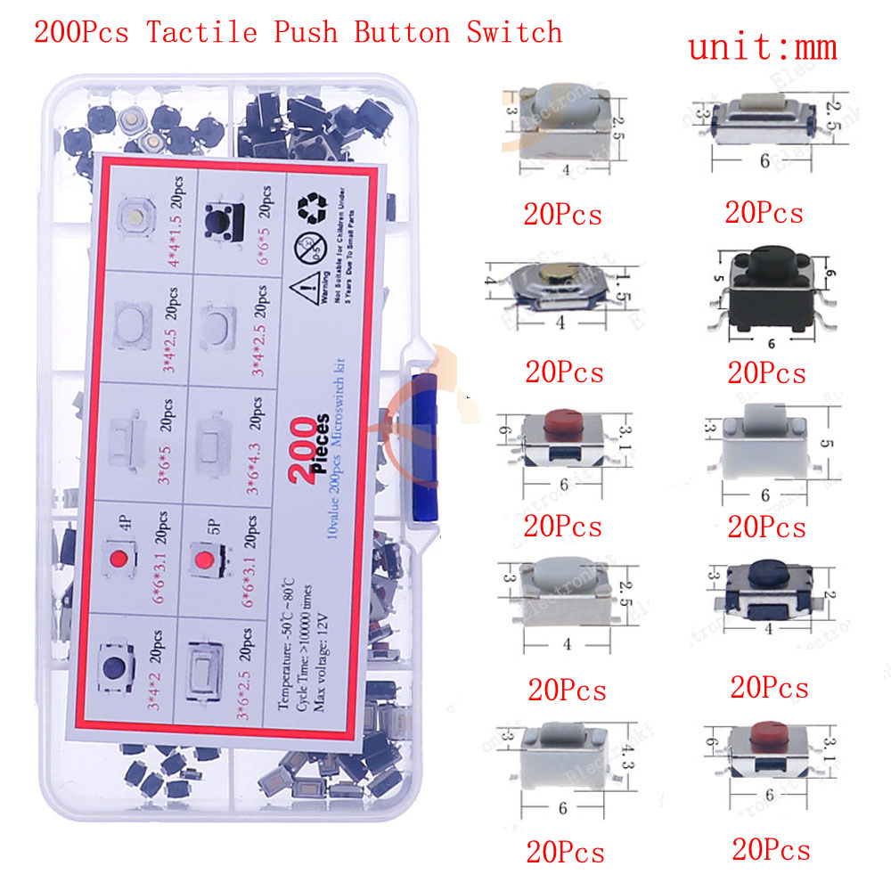 Car Remote Control Keys Button Touch Microswitch DIY Micro Switch Assorted kit Push Button Tact Switches Reset Mini Leaf Switch: Gold