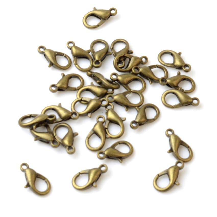 Jewelry Findings Diy 12*6mm 14*7mm Gold/Silver/Bronze/Silver Tone Lobster Clasp For Jewelry Making: Bronze / 12x6mm