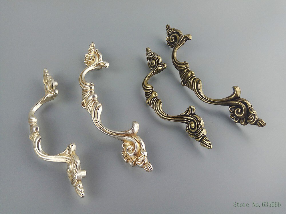 Antique Silver Bronze Furniture Handles Kitchen Cabinets Door Knob Pull Drawer Wardrobe Cupboard Shoe Closet Dresser Pull Handle