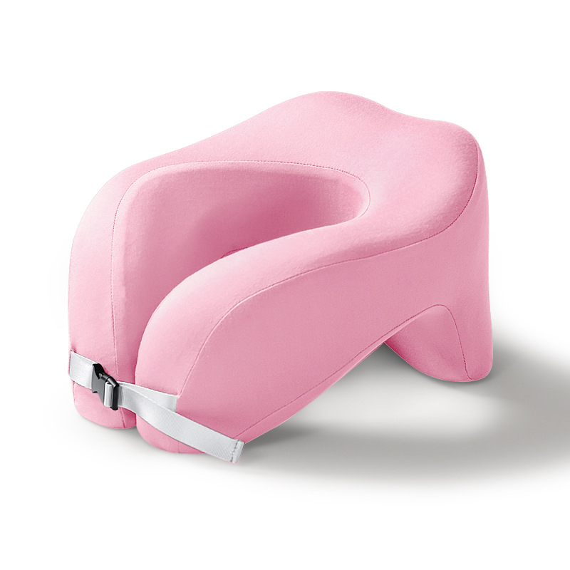 Almohada de viaje en forma de U, almohada de espuma viscoelástica pura para el cuello, para avión, oficina, siesta, almohadas cervicales, vuelo, cabeza para dormir, soporte para el cuello: Azul
