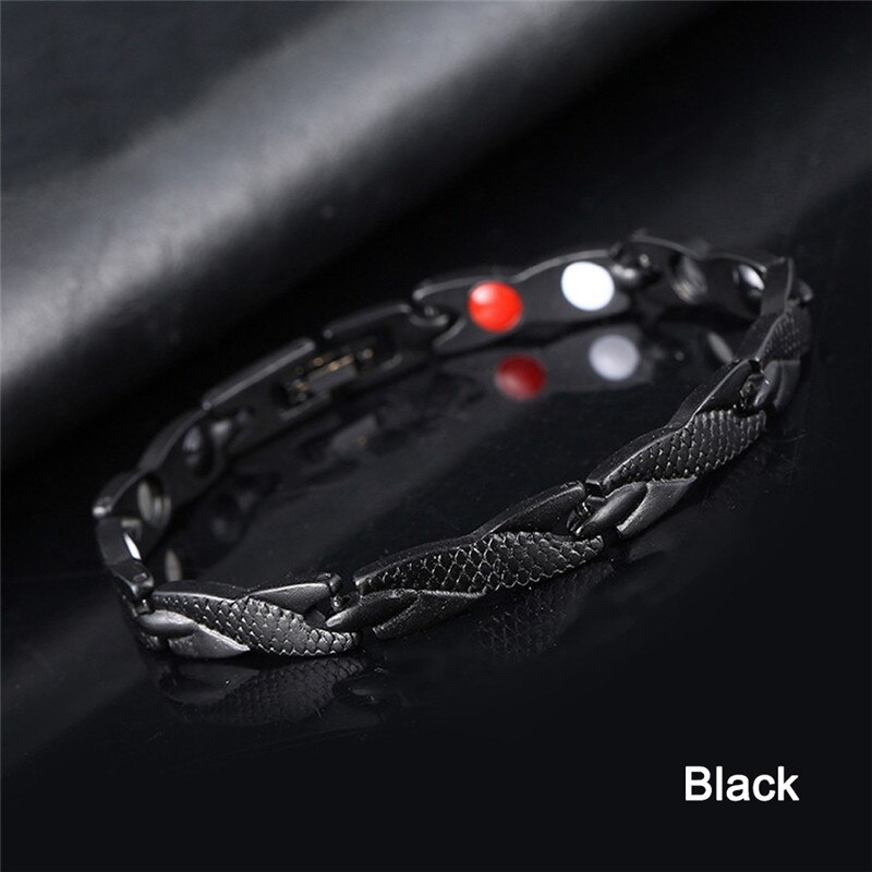 Trendy 4 Colors Weight Loss Energy Magnets Jewelry Slimming Bangle Bracelets Twisted Magnetic Therapy Bracelet Healthcare: black