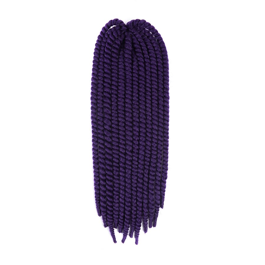 22 ''120g 20 couleur havane Mambo torsion cheveux Crochet tresses synthétique Ombre Crochet cheveux tressage cheveux violet: # 144