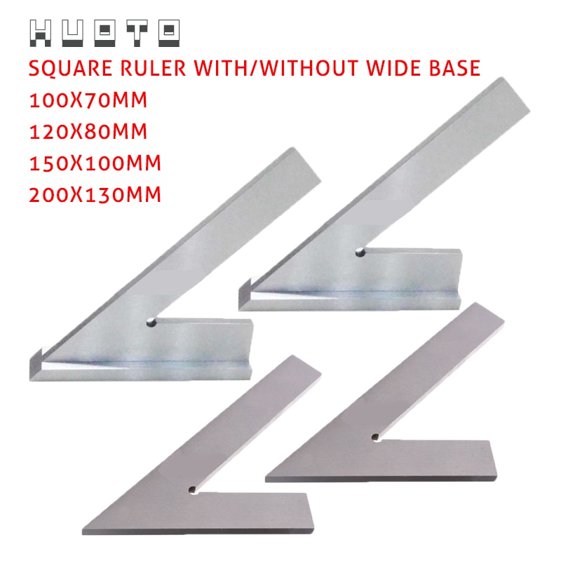 Dni 875/2 100*70mm 120*80mm 200mm 45 gradere firkantlinjal med bredt stål 45 gradere industriell prøve maskinist firkant med utgangspunkt
