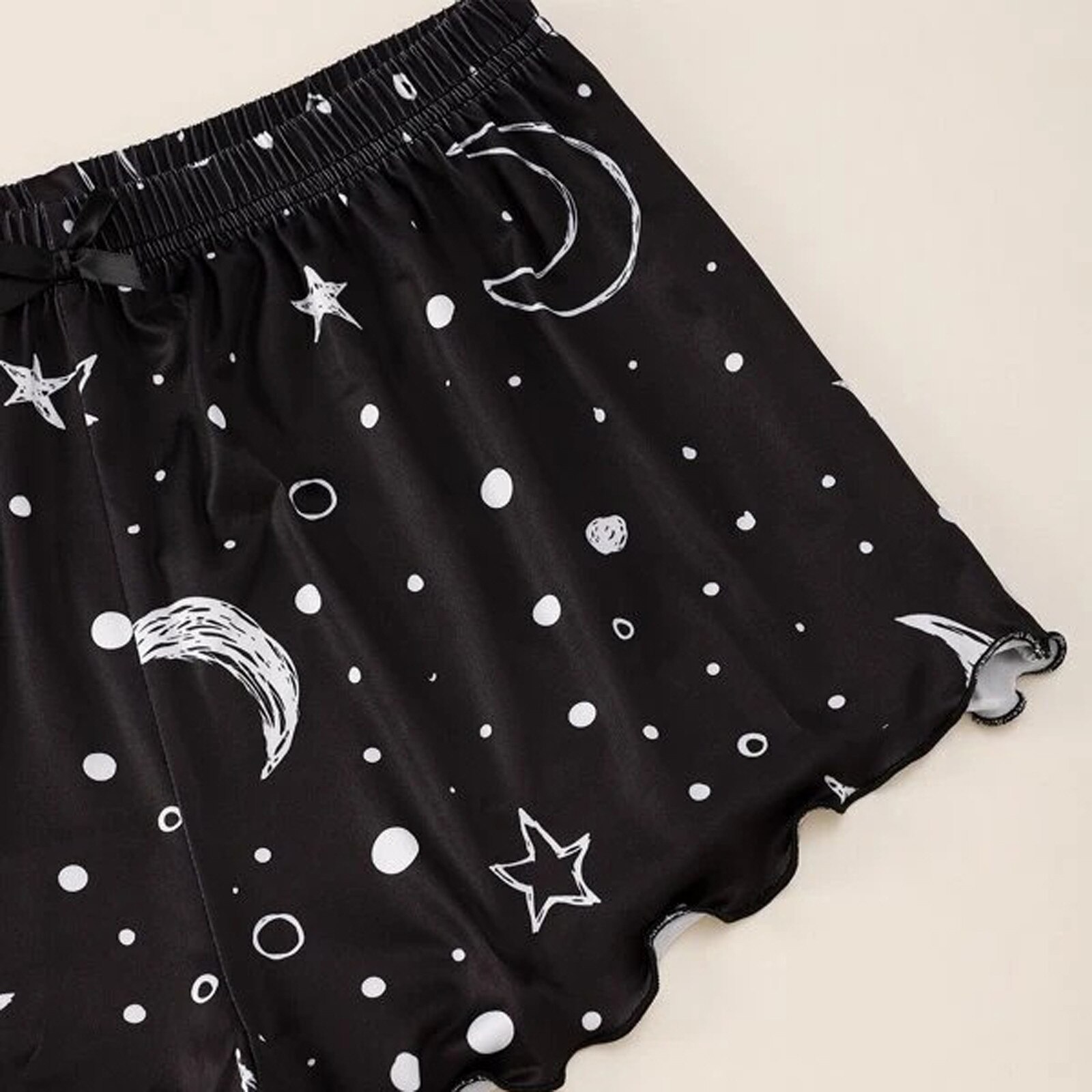 Pijama con estampado de sol y luna para mujer, ropa de dormir informal para la familia, pantalones cortos con tirantes, 40x40