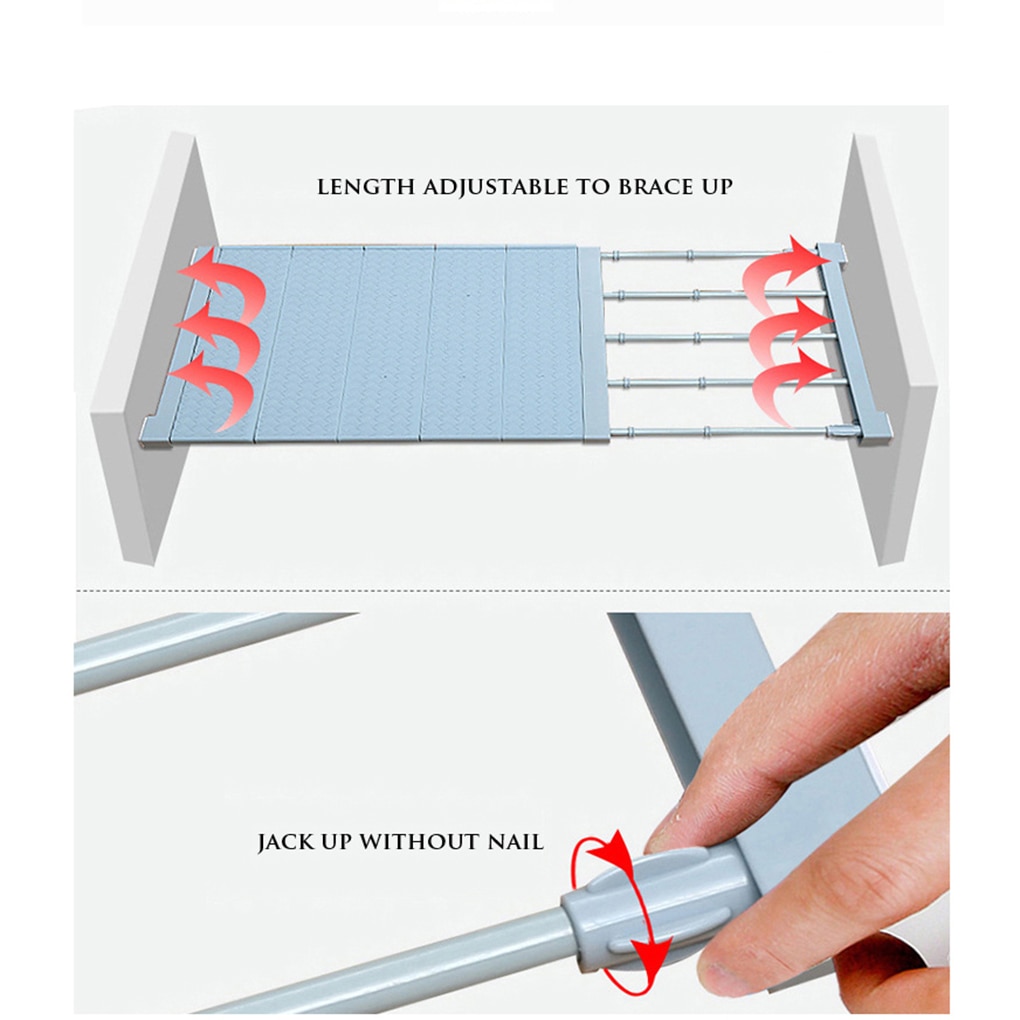 Feiqiong Adjustable Closet Divider Storage Shelf Organizer Wall Mounted Rack Space Saving Shelves Cabinet Divider