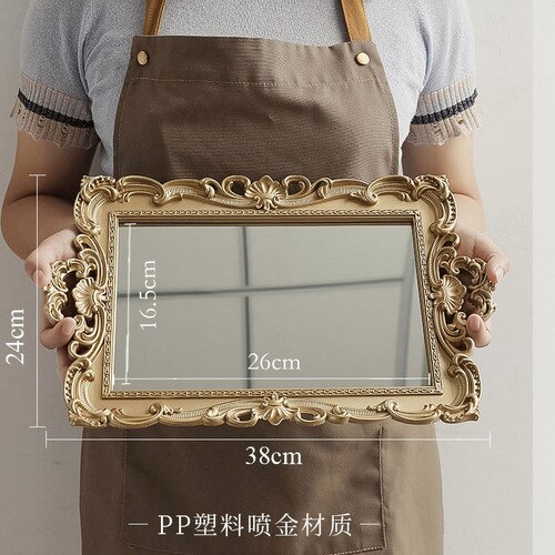 European Style Cake Stand Metal Dessert Wedding Fruit Candy Snack Cake Display Stand Afternoon Tea Plateau Tableware DG50TD: 38x24cm