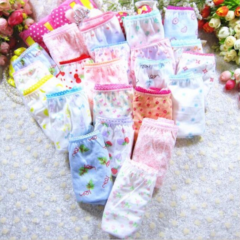 12 pz/lotto moda ragazze slip intimo bambini mutandine di cotone bambini mutande tuta 1-12 anni