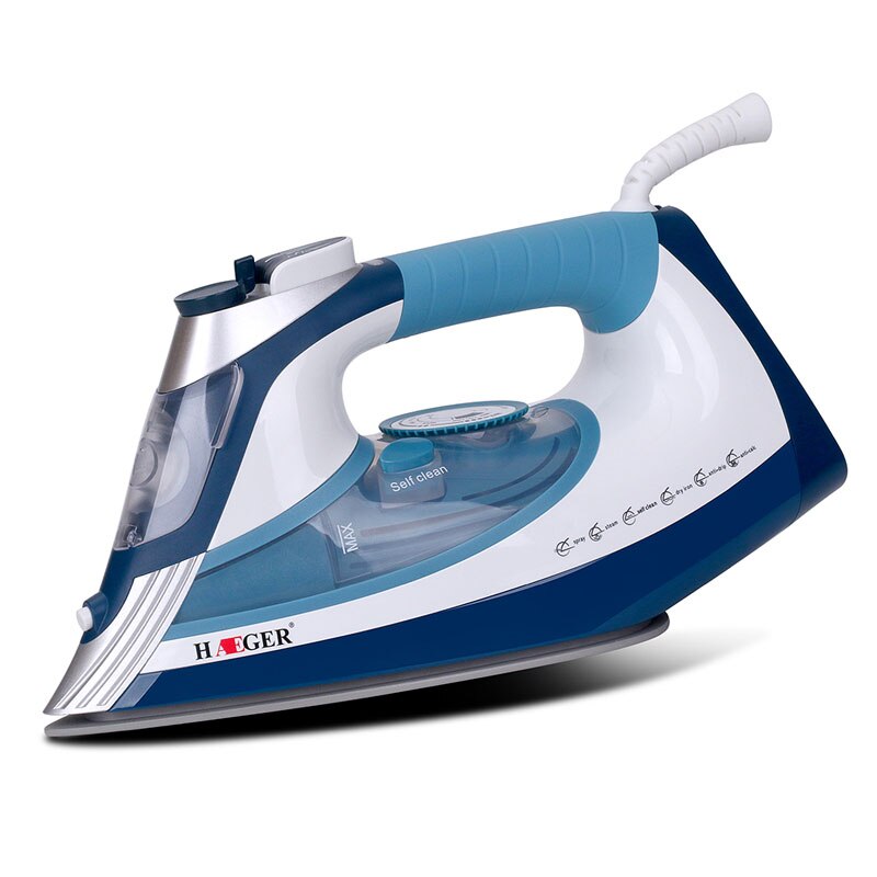 2600W home laundry appliances Electric Steam Iron For Clothes Multifunction Adjustable Ceramic soleplate iron: Blue / EU