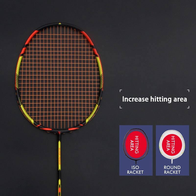 8U 65g Carbon Fiber Offensive Badminton Rackets Strungs Bags 22-30LBS Ultralight Racquet Sports Adult