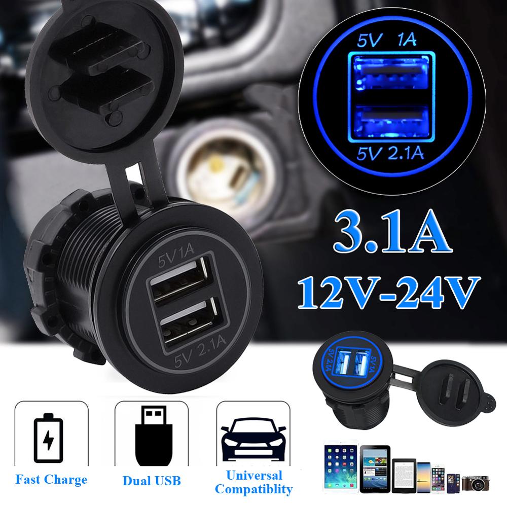 Autolaturi pistoke 12v/24v dual usb pistorasia laturi led digitaalinen näyttö moottoripyörän tupakansytyttimen pistoke latureita: Default Title