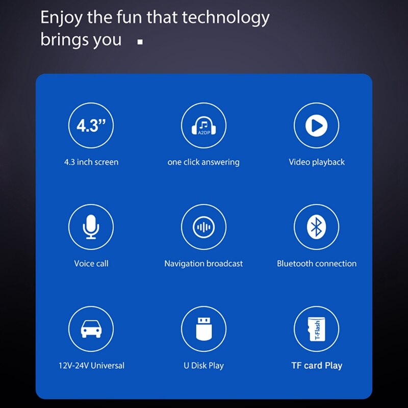 -Car FM Transmitter 4.3Inch MP5 Player Car Audio Auto Audio Car Stereo MP5 Bluetooth USB TF FM M5