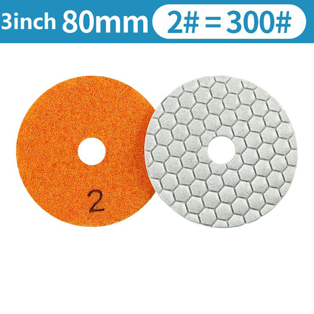 3-Zoll-Diamant-Trockenpolierpad-Schleifscheibe für Granit-Marmor-Schneider, Schleif-/Schneidwerkzeuge, 1 Stück, zufällige Farbe: Orange