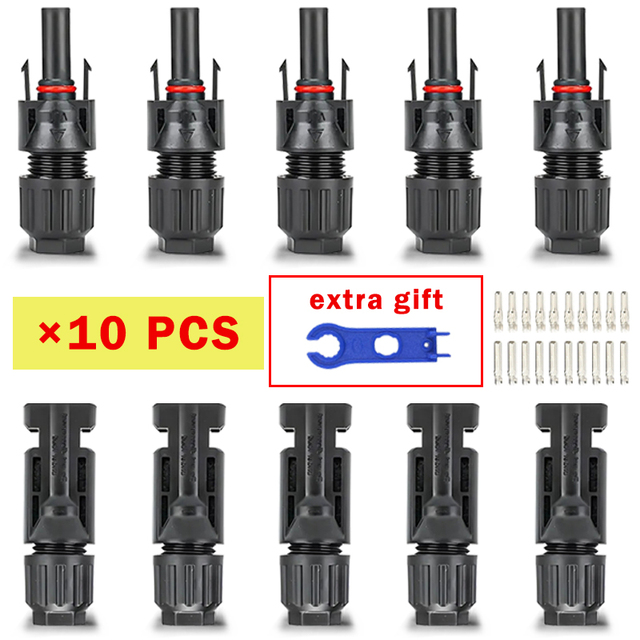 10/20/50/400/1000 pcs Photovoltaik Solar Connector Kit Stecker 2.5 V 30a Anschlüsse für Solarmodule PV/MC Kabel/4/6mm ²: Silber