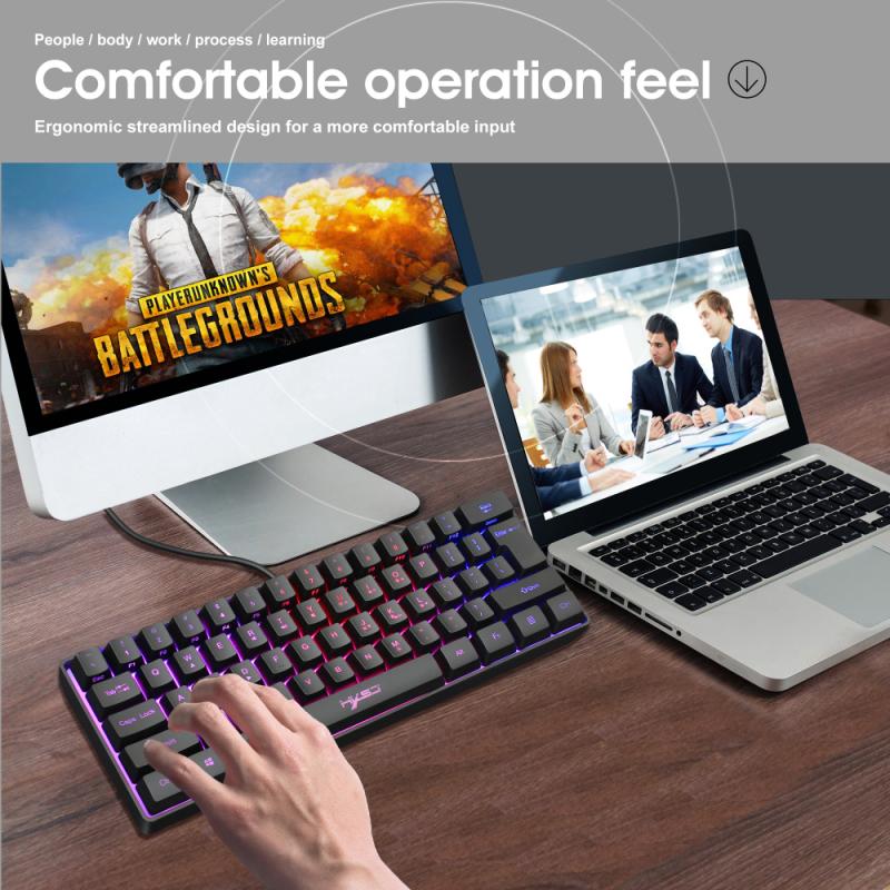 Gaming Toetsenborden 61 Sleutel Mechanische Toetsenbord Usb Wired Led Rgb Backlit Voor Tablet Desktop Meerdere Sneltoets Combinaties