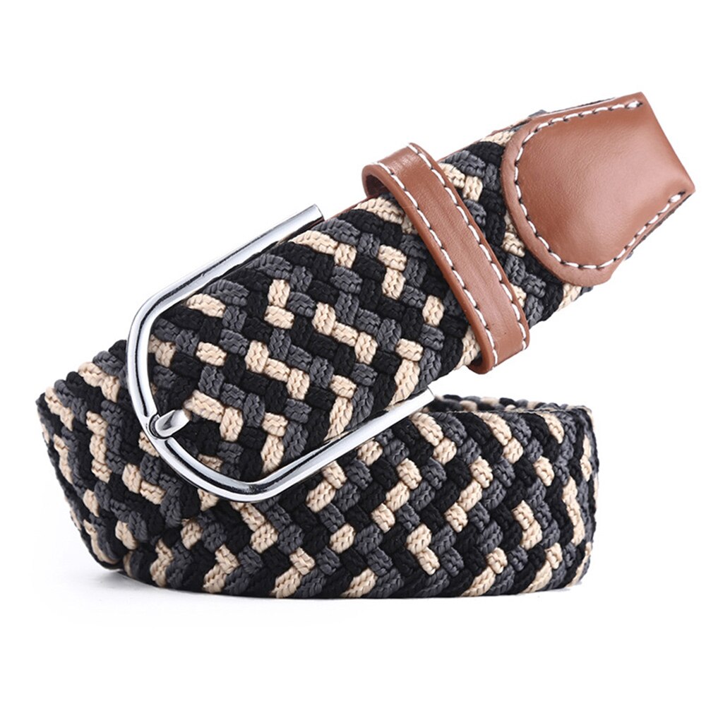 Cinturones de lona elástica para mujer, de , a la , hebilla de punto, cinturón ajustable, cinturones de lona para vaqueros, novedad de: E785933