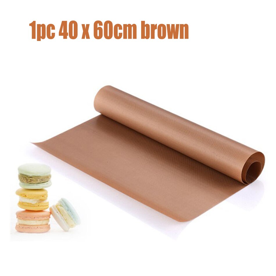 Reusable Baking Mat High Temperature Resistant Sheet Pastry Baking Oilpaper Heat-Resistant Pad Non-stick for Outdoor BBQ: 1pc 40 x 60cm brown