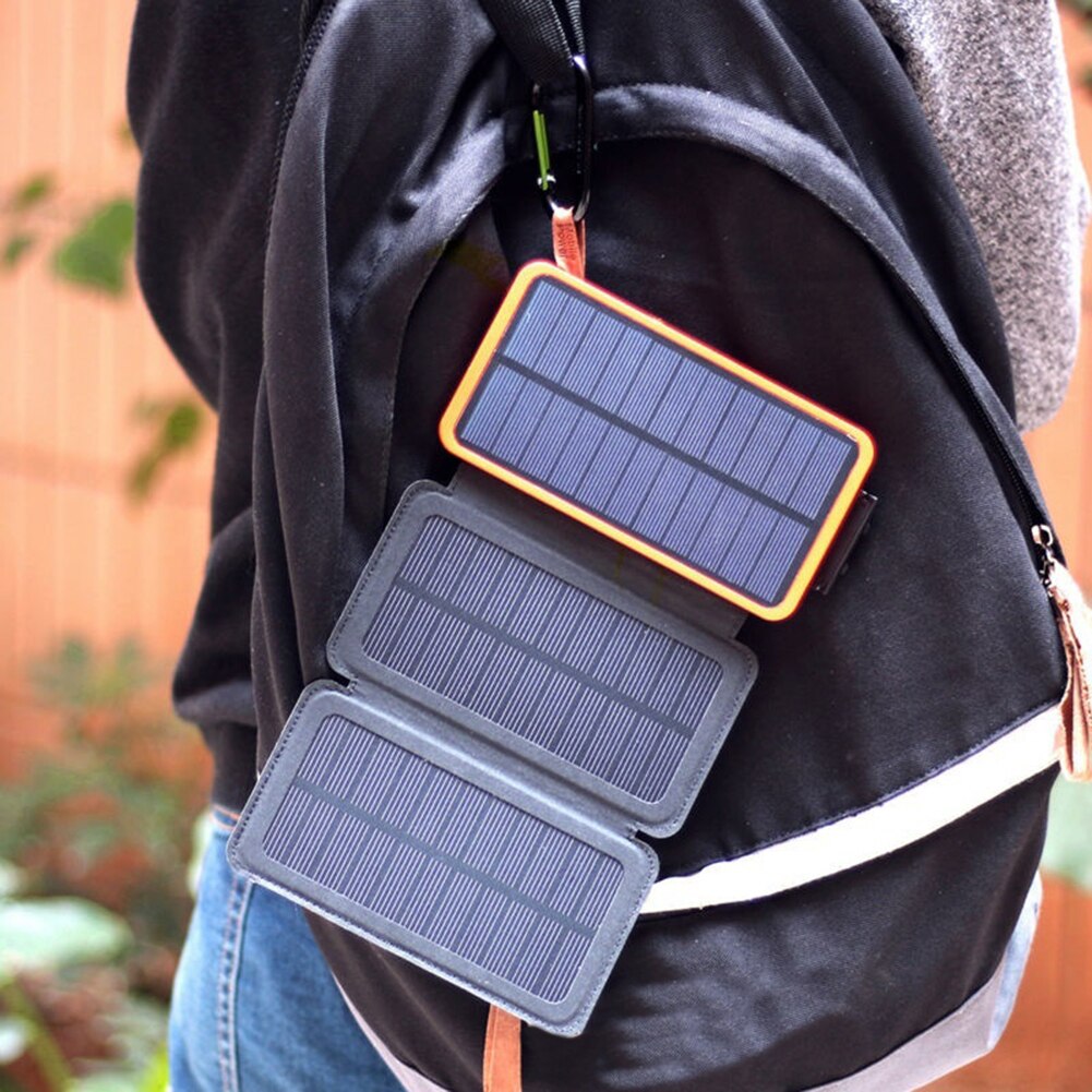 Folding Dual USB Charger Solar Power Bank LED Illumination 8000mAh Rechargeable External Battery solar charger солнечная батарея