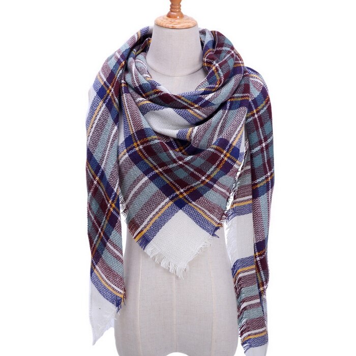 Plaid Farbe Einfache frauen Schals Dreieckige 140*140*210cm Kaschmir Warme Herbst Winter Schals wickelt schal für Frauen