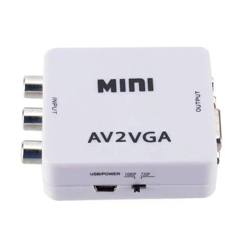 1080P Mini Video Converter Rca Av Naar Vga Video Converter Conversor Met 3.5Mm Audio AV2VGA/Cvbs + audio Naar Pc Hdtv Converter