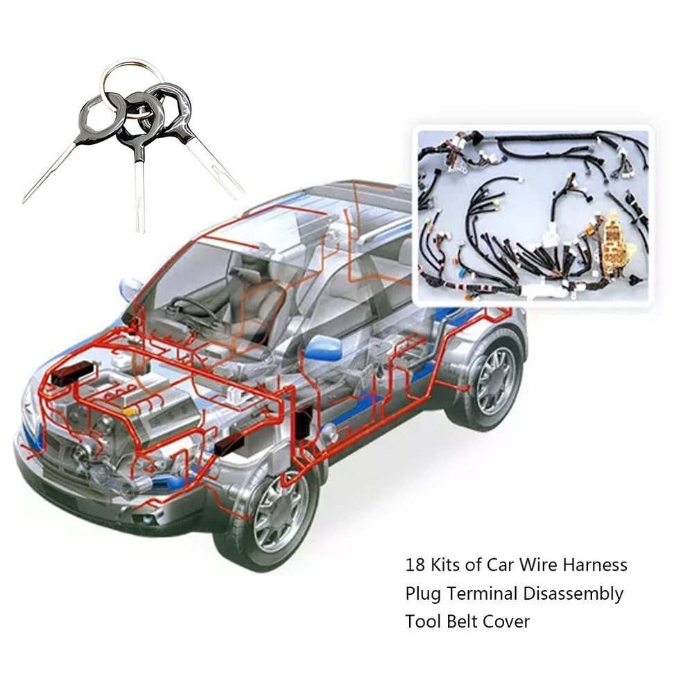 Automotive wiring harness plug terminal removal tool 3-piece push pin tool car repair tool needle remover