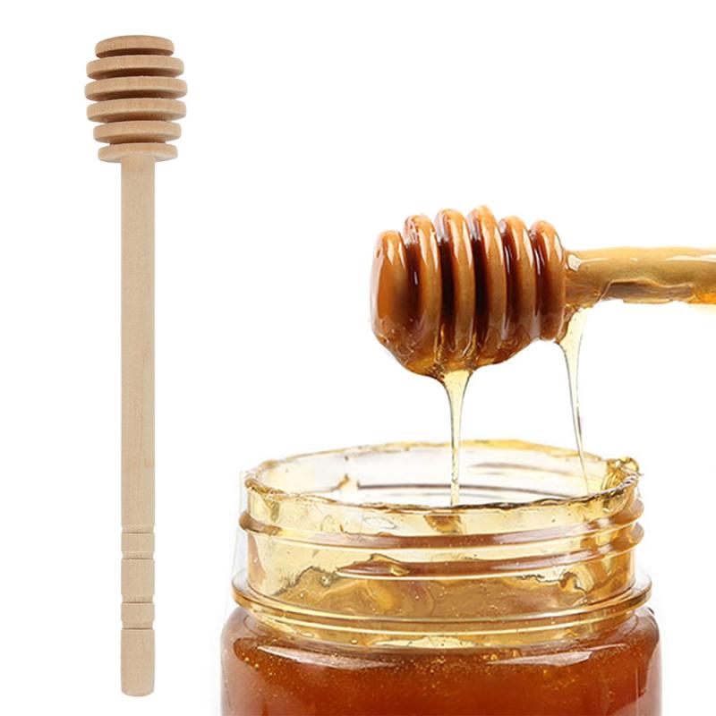 Wooden Honey Stick Stirring Rod Coffe Stirrer Spoon Dip Server Drizzler Bee Dipper Stirrer Kitchen Specialty Spoons