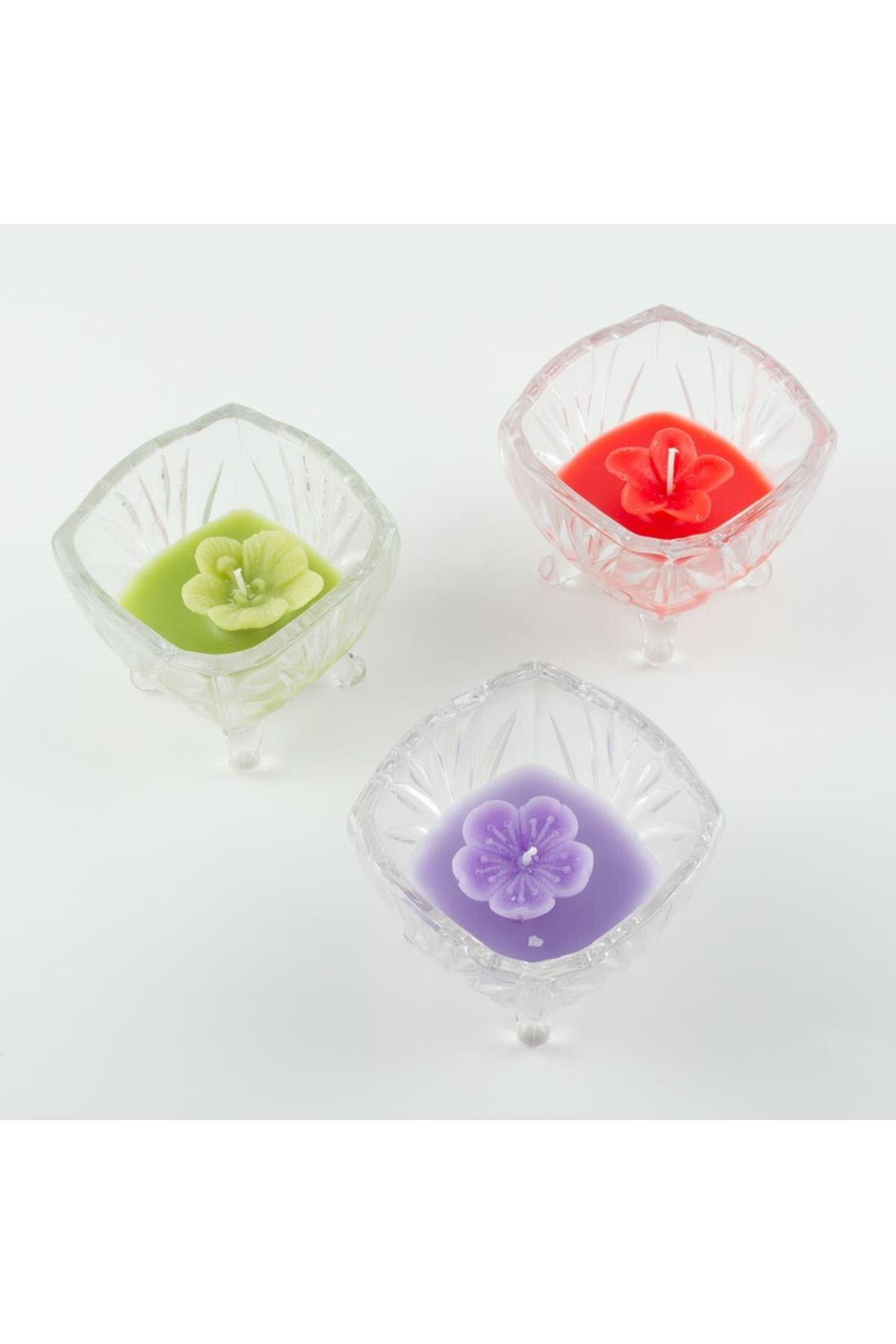 Kwiat szkło wzorzyste świeca 8*6 Cm kolor: marmurkowe jednostka: 1 sztuk