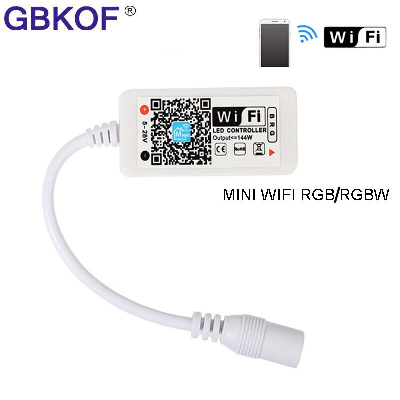 DC 5V 12V 24V Mini Bluetooth/WiFi LED RGB / RGBW Controller iOS Android APP 24Key IR Remote Controler für 3528 5050 LED Streifen