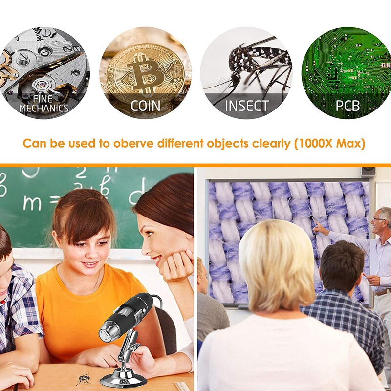 Three In One High-definition Digital Microscope Industrial Microscope 300000 1000 Times Led Light Electron Microscope