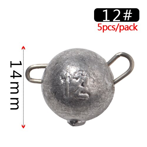 Fish king 5 stuks/pak 6g 8g 10g 12g 14g 18g vislood zinklood visaccessoires jigkop lood kogelgewicht zacht kunstaas texas rig: 12g