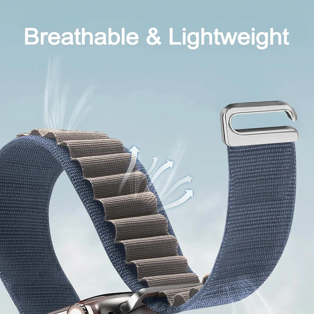 Correa Alpine Loop para Apple Watch Ultra Band 49mm 45mm 44mm 42mm 41mm 40mm pulseras de gancho en C de Metal iwatch SE series 9 8 7 6 5 4 3