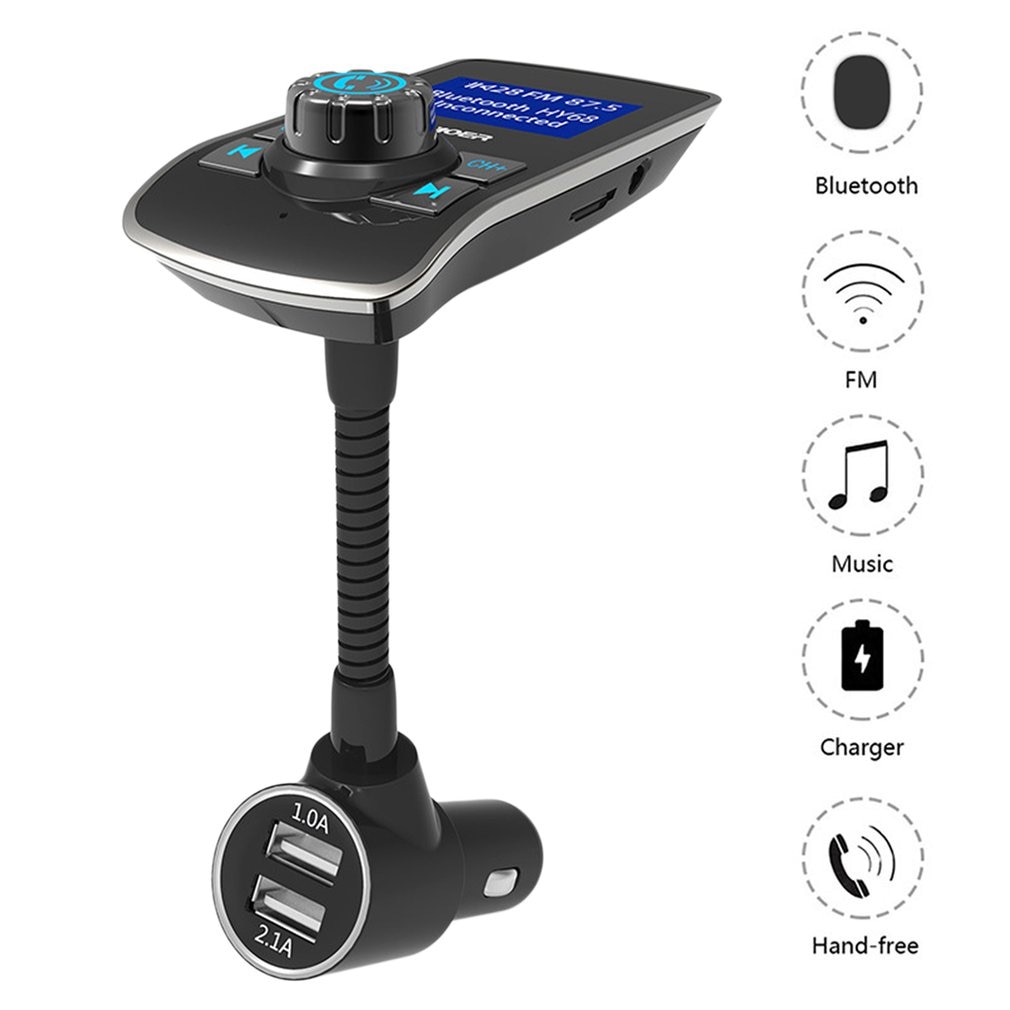 U Disk Music Player Bluetooth Receiver Fm Transmitter Fast Charge Car Charger Car Mp3 Color Large Screen 1.44 Inch Speakerphone