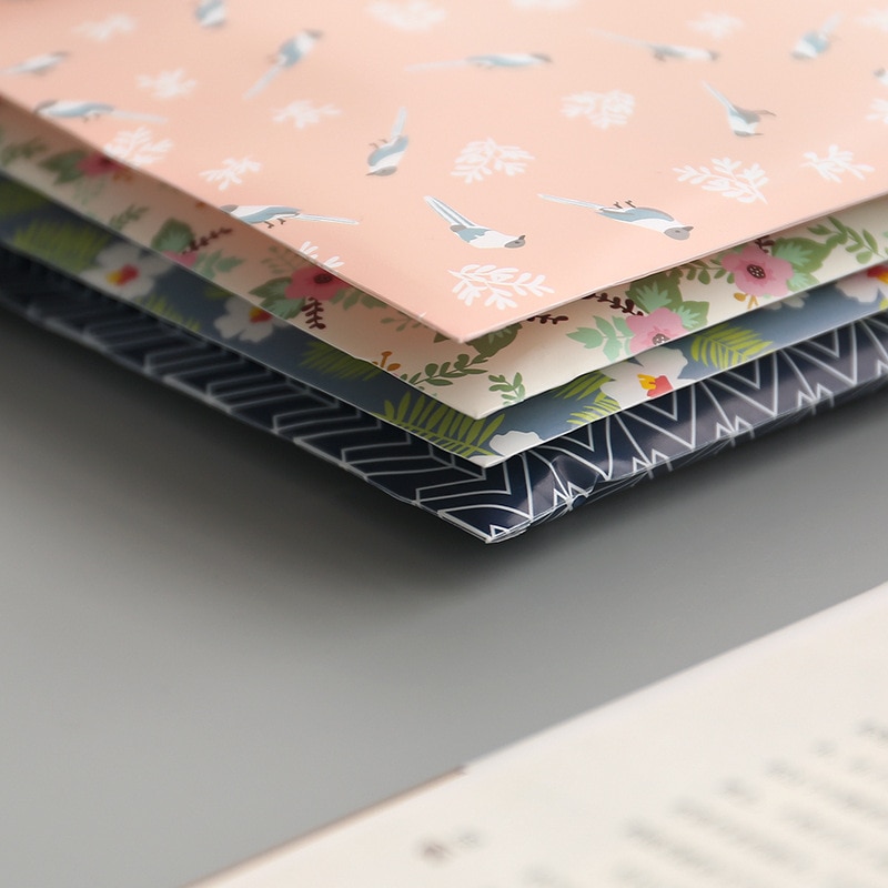Durable Briefcase Folder Snap Flower File Bag Paper A4 School Stationery Shop Office Supplies 1 Piece