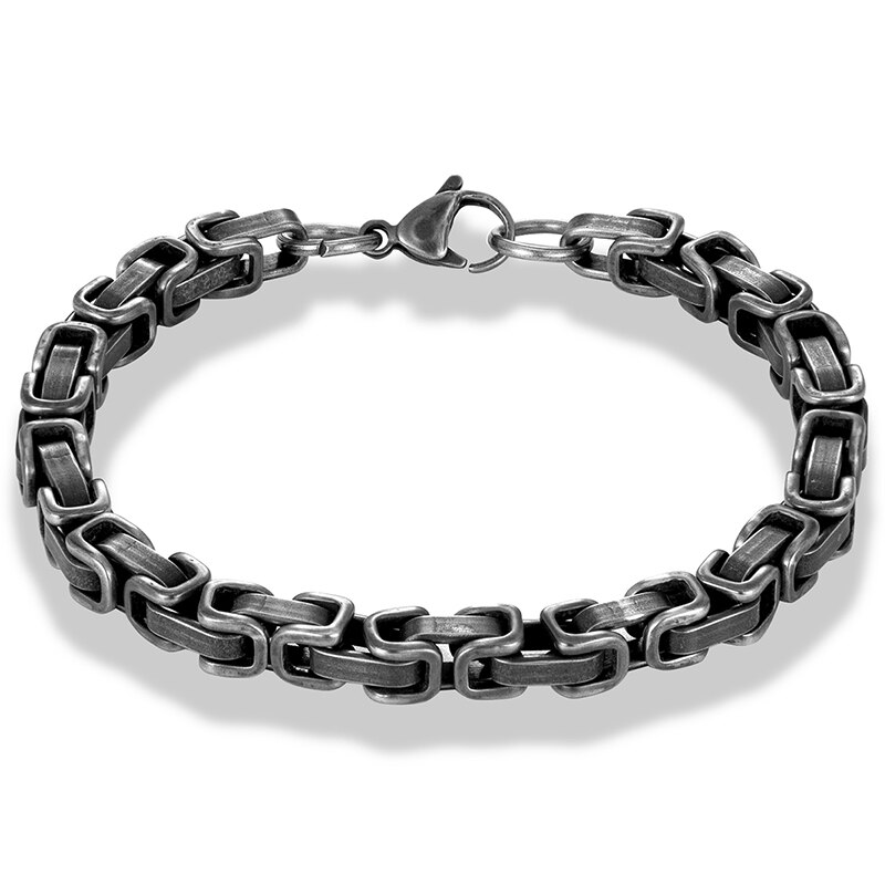Rvs Vintage Armband Mannen Zwart Cubaanse Ketting Retro Polsband Mannelijke Mode-sieraden Kerstcadeau Accessoires: Vintage Bracelet 1 / 23cm