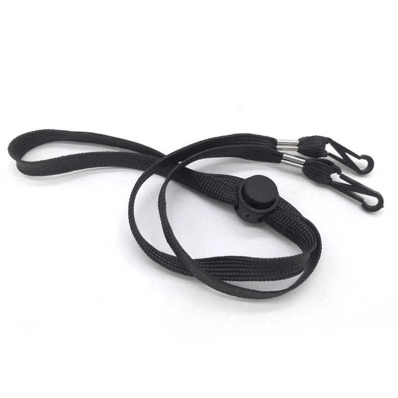 Ceinture creuse Durable 64cm visage bouclier cordes Anti-perte fronde réutilisable sans trace confortable nouvelle pendaison cou Style masque lanière: 1pcs black