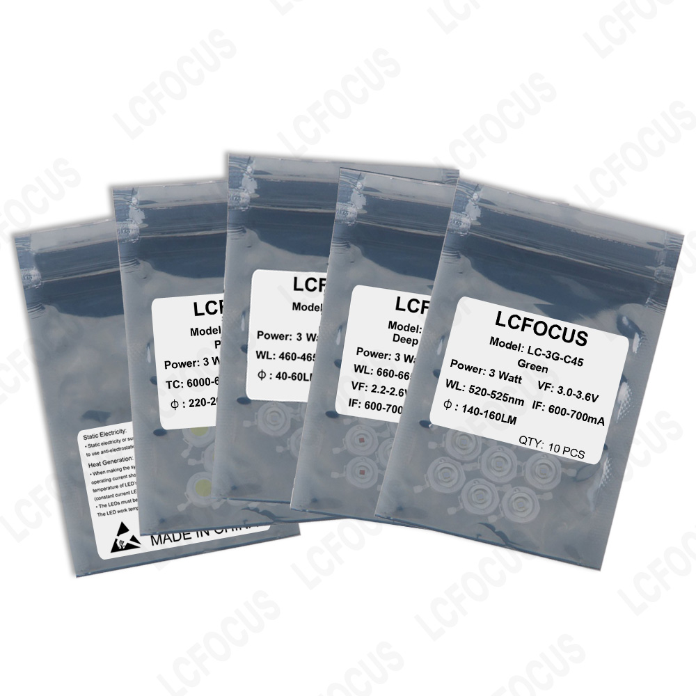 10 piezas 1W 3W 5W chip LED blanco cálido blanco natural blanco frío ultravioleta naranja rojo verde azul amarillo COB luz de crecimiento de plantas diodo emisor de luz cuentas de lámpara LED