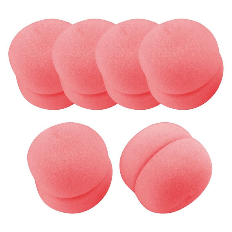 6 stuks roze sponsbal haarstyler krultang roller voor dames