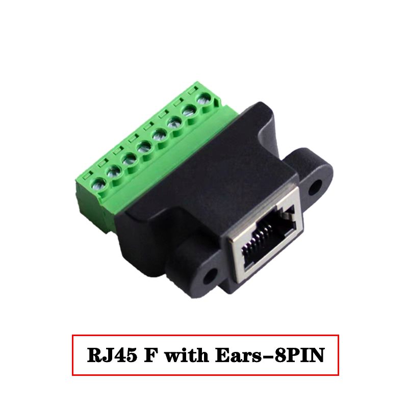 Bloque de terminales RJ45 a tornillo, conector 8P Ethernet Rj45 macho hembra a Cable adaptador de red de Terminal de tornillo de 8 pines para CCTV DVR: Verde